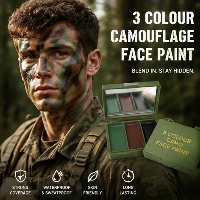 3 Colors Camouflage Face Paint - đánh giá và giá Camo Face Paint